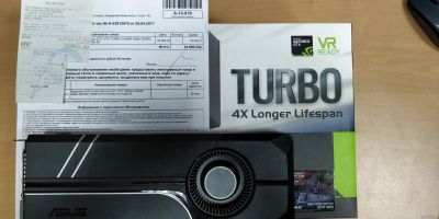 Лот: 12810490. Фото: 1. Видеокарта Asus GTX 1070 Turbo... Видеокарты