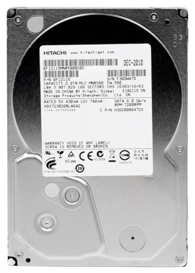 Лот: 6182420. Фото: 1. 2ТБ Жесткий диск Hitachi HDS723020BLA642... Жёсткие диски (HDD)