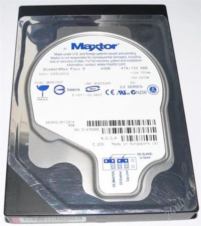 Лот: 1175489. Фото: 1. IDE 40Gb Maxtor DiamondMax Plus... Жёсткие диски (HDD)