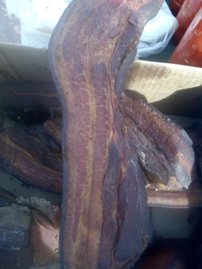Лот: 15684570. Фото: 1. Сало капченое. Мясо, птица, яйцо