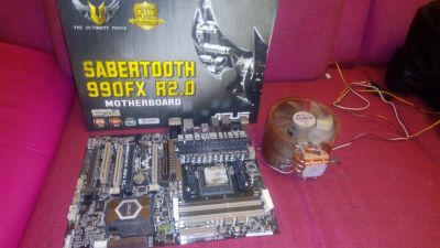 Лот: 8445487. Фото: 1. Asus Sabertooth 990FX r2.0+AMD... Материнские платы