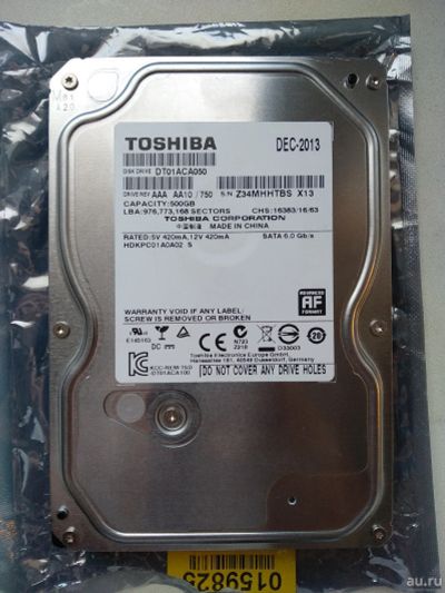 Лот: 15688023. Фото: 1. Жесткий диск Toshiba DT01ACA050... Жёсткие диски