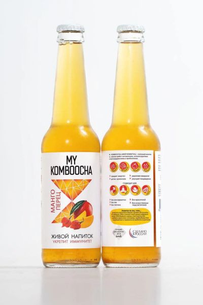 Лот: 19110089. Фото: 1. Живой напиток My Komboocha "Манго-Перец... Напитки