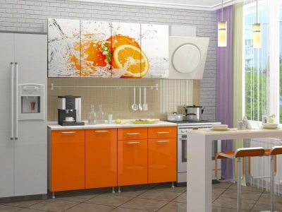 Лот: 14421122. Фото: 1. Кухня "Апельсин" 1600 мм./1800... Кухонные гарнитуры