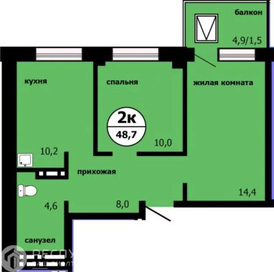 Лот: 21220993. Фото: 1. Продажа Квартира Красноярск, Лесников... Квартиры, студии