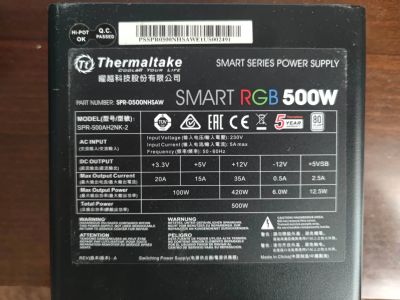Лот: 20283013. Фото: 1. Блок питания thermaltake 500w... Корпуса, блоки питания