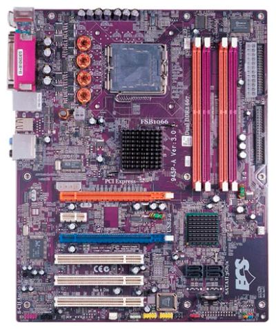 Лот: 5395401. Фото: 1. ECS 945P-A Intel 945P LGA 775... Материнские платы