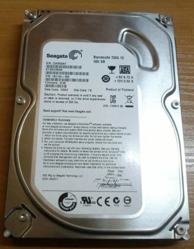 Лот: 5331205. Фото: 1. Seagate Barracuda 320GB. Жёсткие диски (HDD)