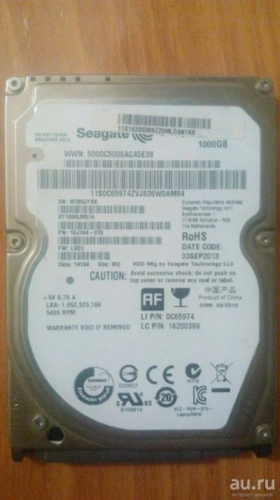 Лот: 7311564. Фото: 1. SSD + HDD !!! Seagate ST1000LM014-1EJ164... Жёсткие диски