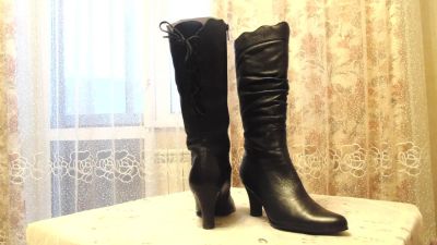 Лот: 8597867. Фото: 1. Сапоги демисезонные черные. Сапоги