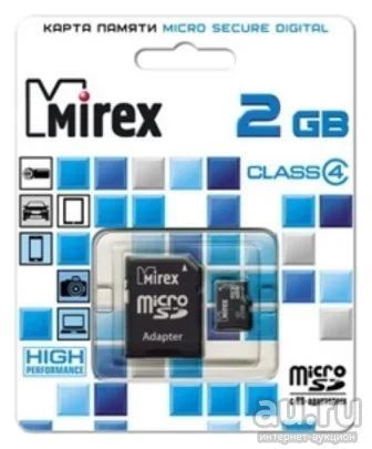Лот: 9394343. Фото: 1. 2GB Карта памяти MicroSDHC MIREX... Карты памяти