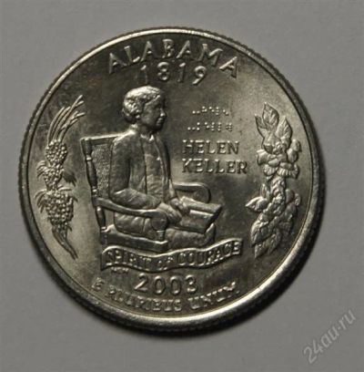 Лот: 2612034. Фото: 1. США. 25 центов 2003 г. Алабама... Америка