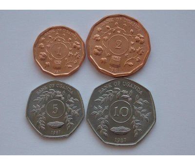 Лот: 8764323. Фото: 1. Уганда набор из 4 монет 1987 года... Наборы монет