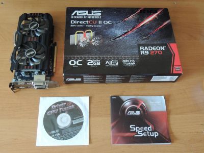 Лот: 7806732. Фото: 1. Видеокарта 2Gb Asus R9 270 DC2OC... Видеокарты