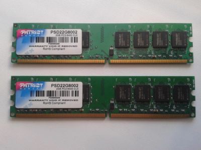 Лот: 7408548. Фото: 1. Patriot psd22g8002 2x2GB PC2-6400... Оперативная память