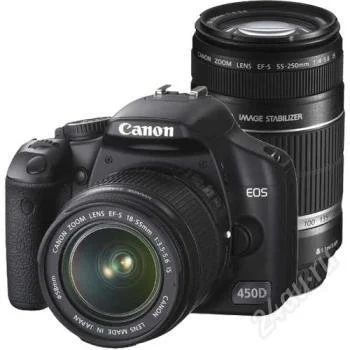 Лот: 115806. Фото: 1. Canon EOS 450D Double Kit (18-55... Цифровые зеркальные