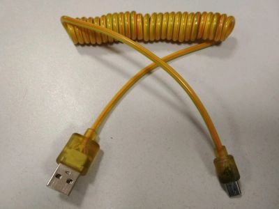 Лот: 11138776. Фото: 1. Спиральный (витой) кабель USB-microUSB... Дата-кабели, переходники