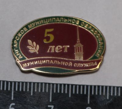 Лот: 11241665. Фото: 1. Тяжелый значок: 5 лет Муниципальной... Юбилейные