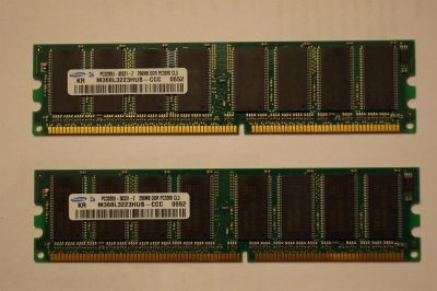 Лот: 3470687. Фото: 1. DDR 1 Samsung 256 Mb 2 планки. Оперативная память