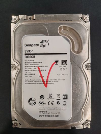Лот: 25789555. Фото: 1. Жесткий Диск Seagate SV35 ST2000VX000... Жёсткие диски (HDD)