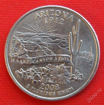 Лот: 1578871. Фото: 1. (№455) Аризона-25 центов 2008... Америка