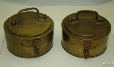 Лот: 14420739. Фото: 1. Шкатулки круглые 2 шт. (N098). Предметы интерьера и быта