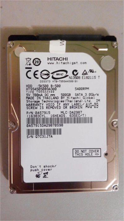 Лот: 8664713. Фото: 1. hdd 2.5" 500 Gb (очень много бэдов... Жёсткие диски (HDD)