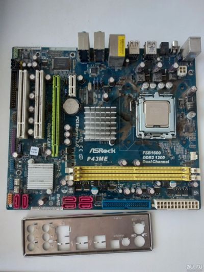 Лот: 14303350. Фото: 1. Материнская плата AsRock P43ME... Компьютеры в сборе