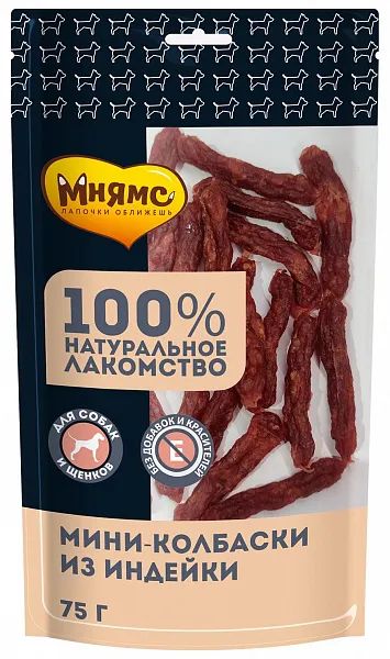 Лот: 20560103. Фото: 1. Мнямс лакомство для собак Мини-колбаски... Корма