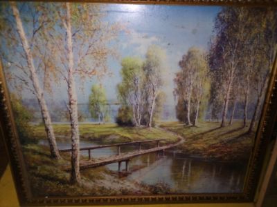 Лот: 16862054. Фото: 1. Картины 2 шт. ( 1- ДВП.. 1- клеенка... Произведения