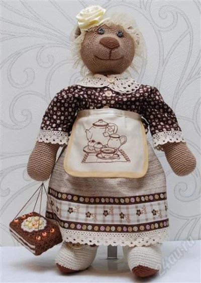 Лот: 2309281. Фото: 1. Авторская вязаная кукла "Стряпуха... Авторские куклы, игрушки, поделки