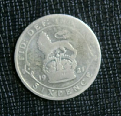 Лот: 11615296. Фото: 1. 6 пенсов 1921г.(серебро). Великобритания и острова