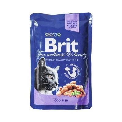 Лот: 15055861. Фото: 1. Brit (Брит) Треска 100гр пауч... Корма