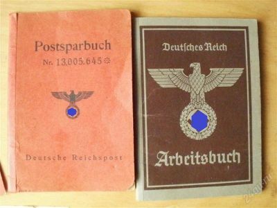 Лот: 2667250. Фото: 1. третий рейх : трудовая книжка... Военная техника, документация