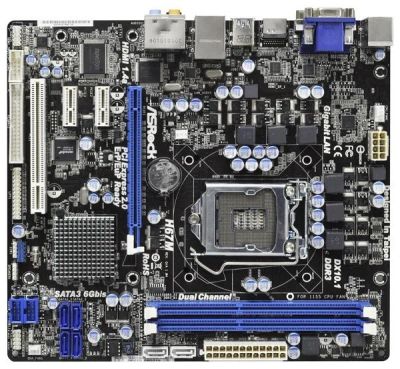 Лот: 15397284. Фото: 1. ASRock H67M нет задней планки... Материнские платы