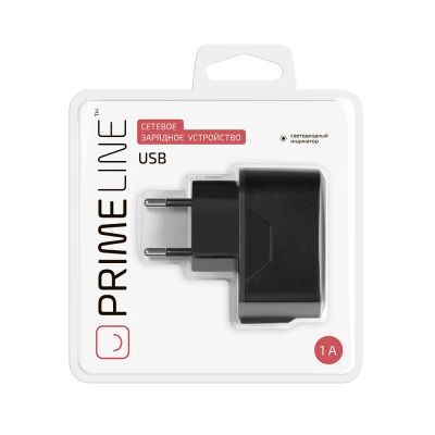 Лот: 7198934. Фото: 1. Prime line сетевое З/У USB 1A... Зарядные устройства, блоки питания, адаптеры сетевые для смартфонов