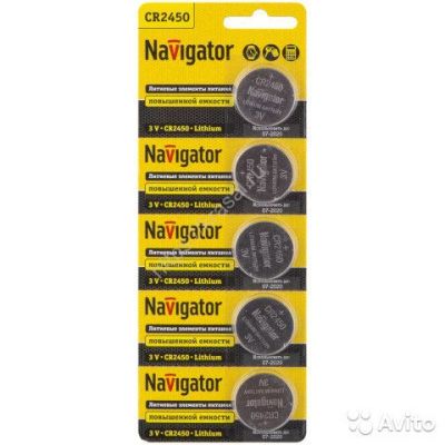 Лот: 19028648. Фото: 1. Батарейка Navigator CR2450 1шт. Батарейки, аккумуляторы, элементы питания