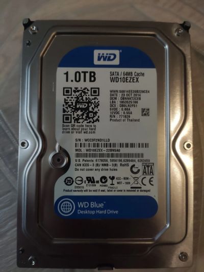 Лот: 19322731. Фото: 1. Жёсткий диск WD blue 1tb (WD10EZEX... Жёсткие диски (HDD)