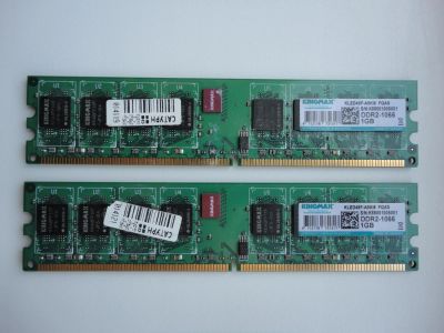 Лот: 4190360. Фото: 1. Kingmax DDR2 1066 1gb x 2. Оперативная память