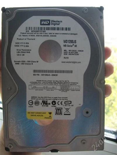 Лот: 1932897. Фото: 1. Western Digital WD1200JS 120GB. Жёсткие диски (HDD)