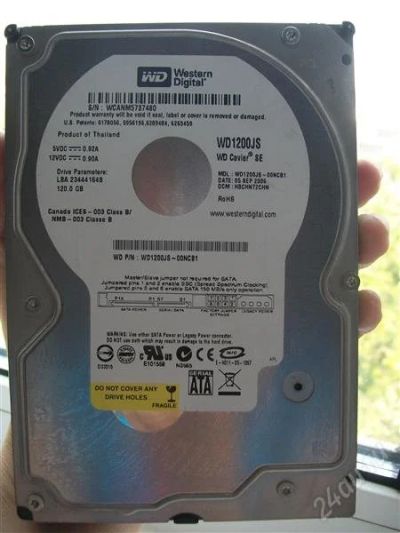 Лот: 1932897. Фото: 1. Western Digital WD1200JS 120GB. Жёсткие диски