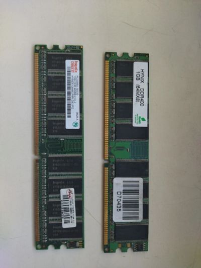 Лот: 25671575. Фото: 1. Комплект DDRI PC3200 1GB из 2х... Оперативная память