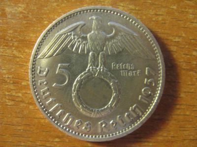 Лот: 10353599. Фото: 1. Германия 5 марок 1937 года. А... Германия и Австрия