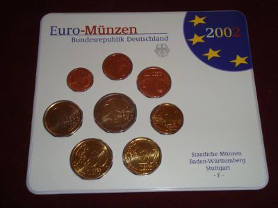 Лот: 5885235. Фото: 1. Набор - 1 цент - 2 евро, 2002... Наборы монет
