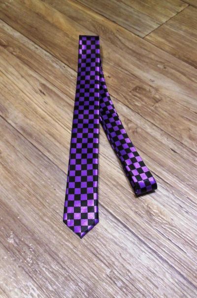 Лот: 7684385. Фото: 1. галстук handmade унисекс с сиренево-черным... Галстуки