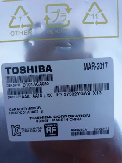 Лот: 10023306. Фото: 1. Жесткий диск toshiba новый в упаковке... Жёсткие диски (HDD)