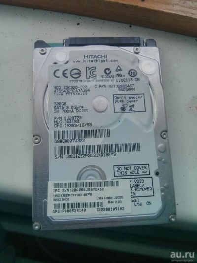 Лот: 9486742. Фото: 1. Hitachi 320gb 2.5. Жёсткие диски (HDD)