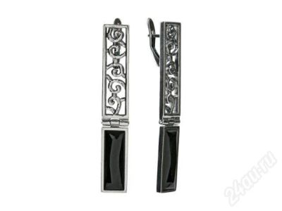 Лот: 347239. Фото: 1. Серьги с черными кристаллами Сваровски... Серьги, каффы