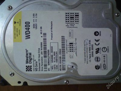 Лот: 993383. Фото: 1. Винчестер WD400 40Gb. Жёсткие диски (HDD)