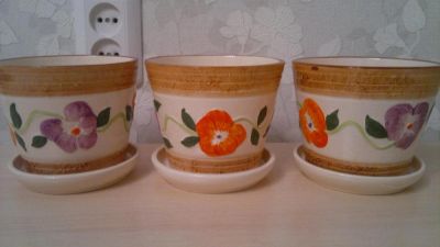 Лот: 8610283. Фото: 1. Горшки для цветов 2. Кашпо, горшки, вазоны для цветов